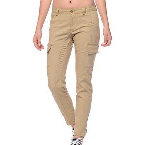 Skinny fit strength flap pockets zipper brown